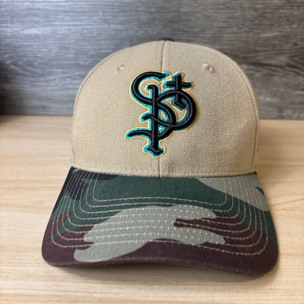 St Paul Saints Hat Cap Fitted Small Brown Camo Minor League Baseball MILB Zephyr
